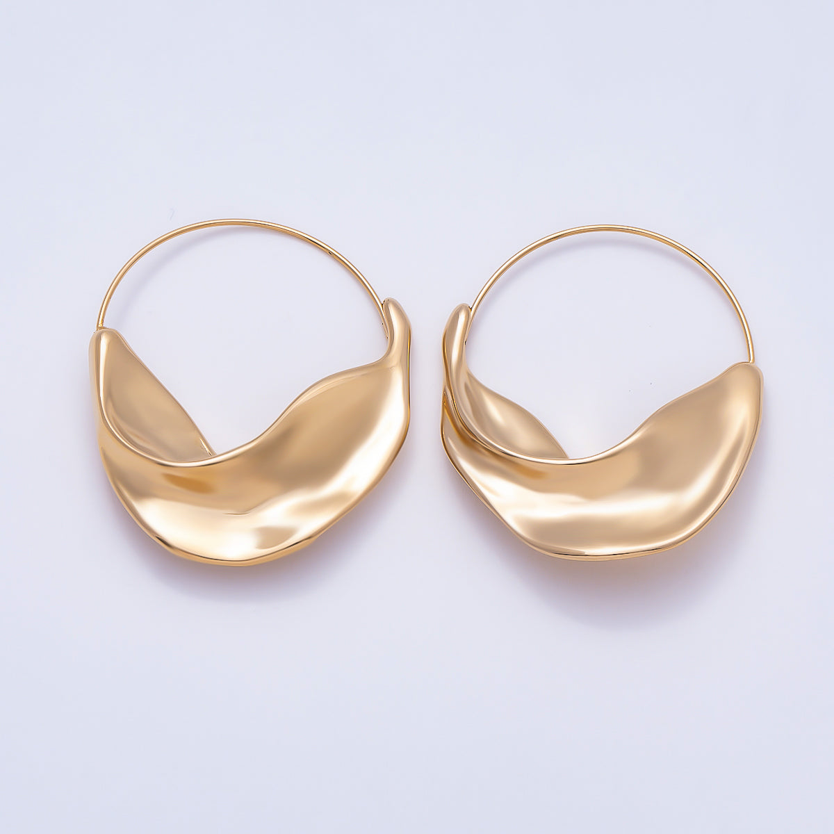 Stainless Steel 45mm Minimalist Geometric Foil Circular Round Hoop | Earrings-0015