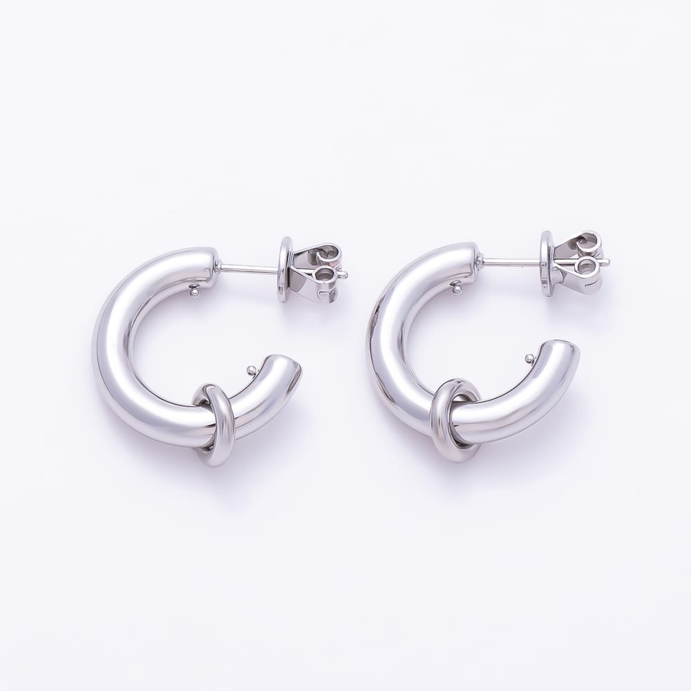 Stainless Steel 20mm Ring Mixed Metal C-Shaped Hoop in Gold & Silver | Earrings-00910 Earrings-00911