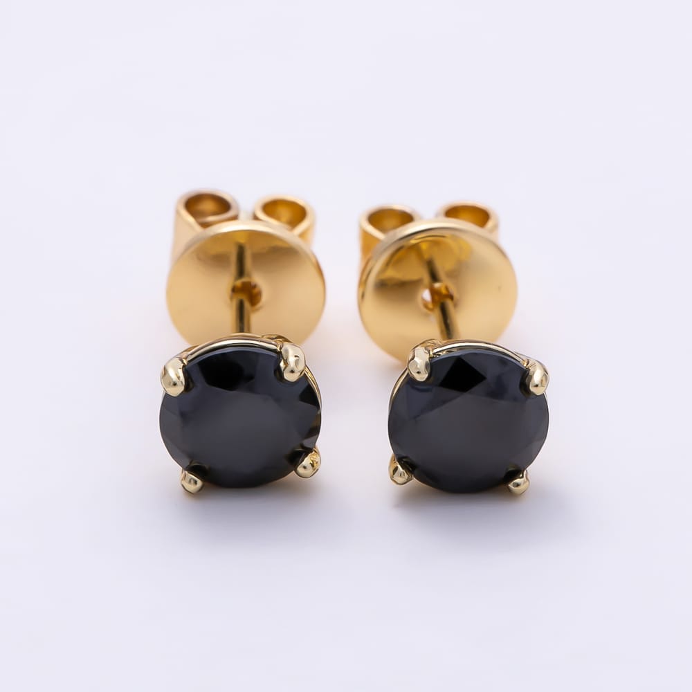 14K Gold Filled 6mm Red, Black, Purple CZ Round 4-Prong Solitaire Stud Earrings | Earrings-01185 ~ Earrings-01192