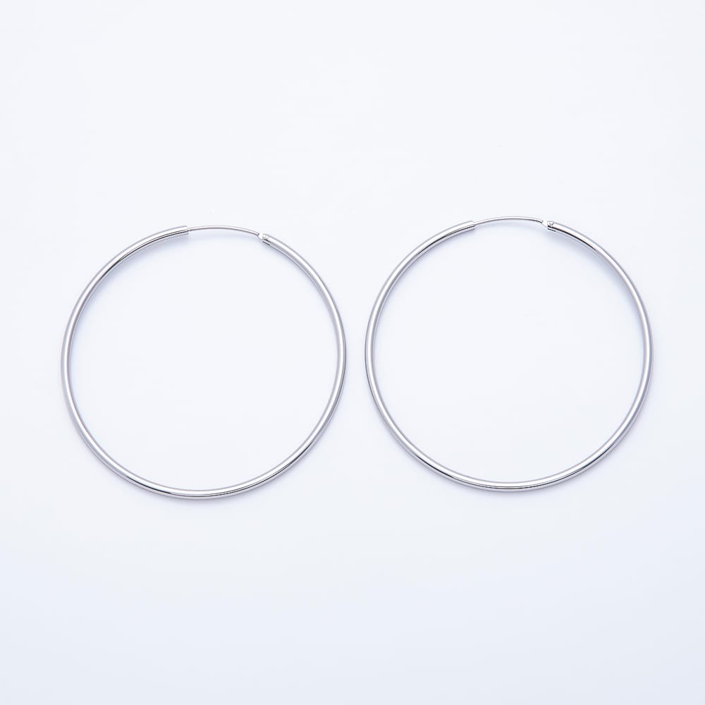 16K Gold Filled 60mm Minimalist Classic Sleeper Earring Large Circle Hoop in Gold & Silver | Earrings-01251 Earrings-01252