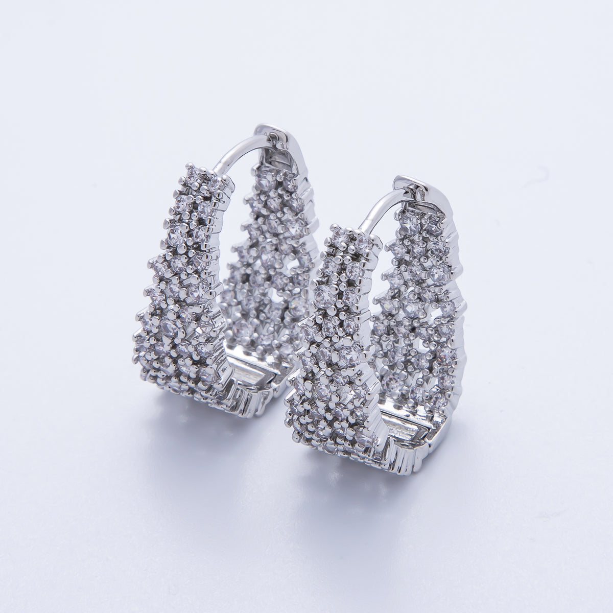 14K Gold Filled 24mm Statement Micro Paved CZ Cluster Hoop Earrings | Earrings-020002