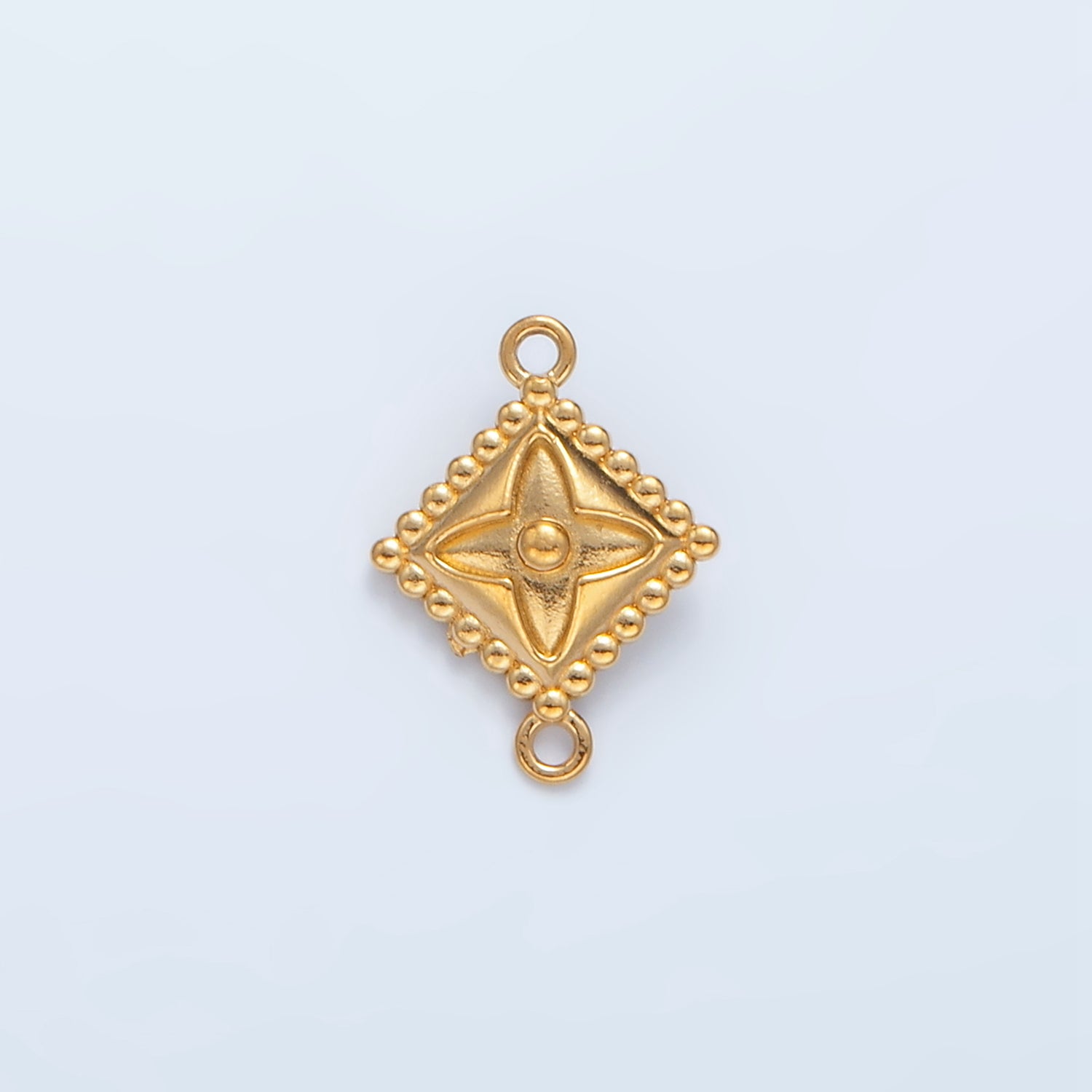 Stainless Steel 10mm Celestial Star Flower Dotted Outline Rhombus Connector | F197