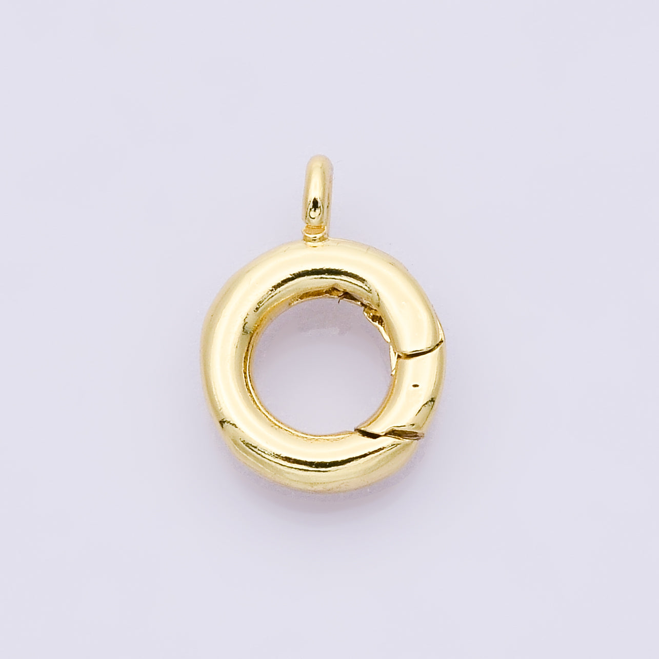 24K Gold Filled 14mm Oval Push Gate Clasps Charm Holder Enhancer Findings | Findings-00040