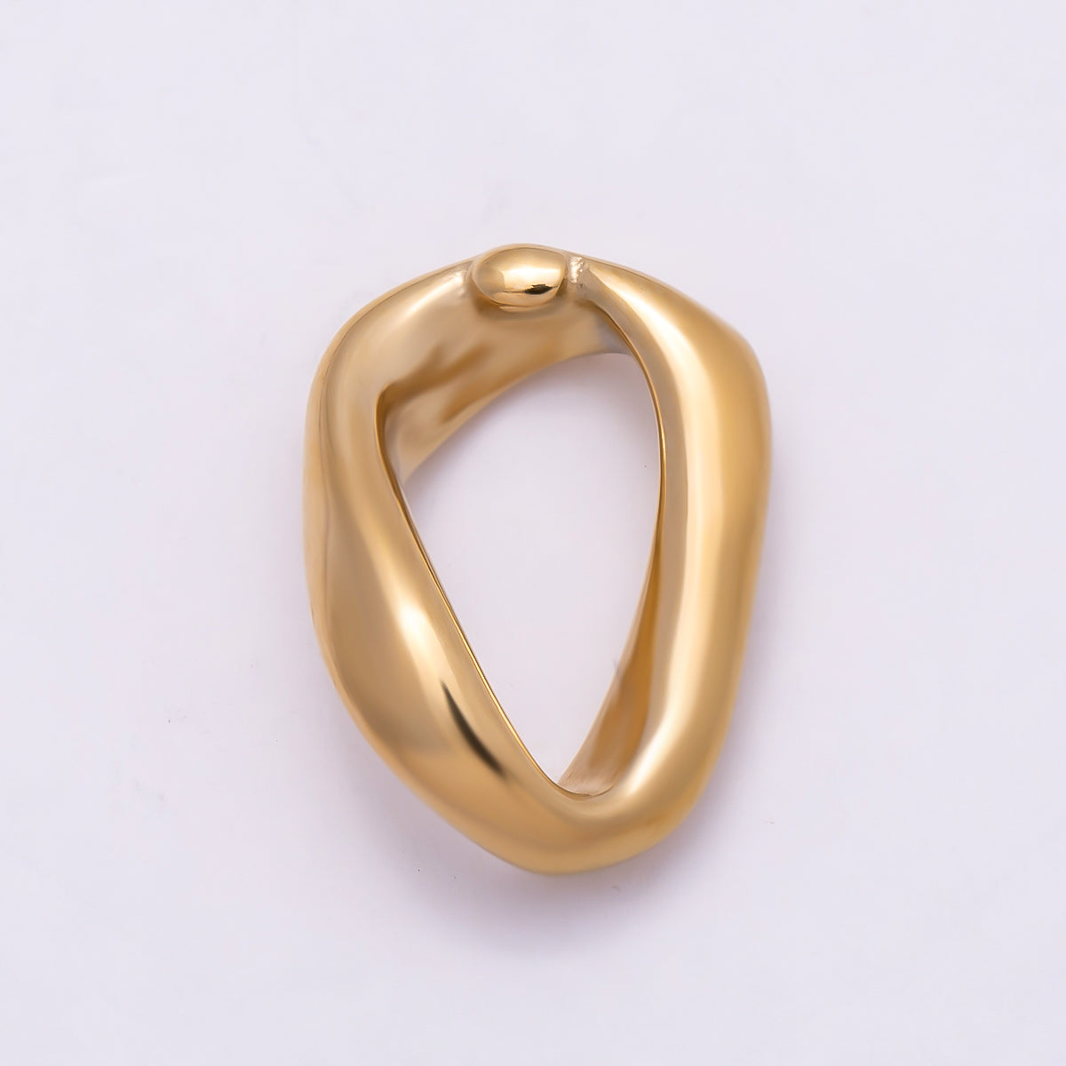 Stainless Steel 19mm Open Molten Geometric Link Pendant Findings | Findings-00174