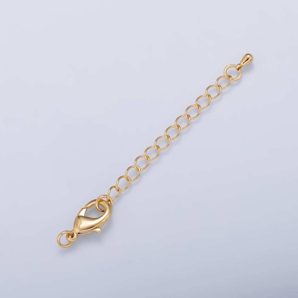 24K Gold Filled 15mm Lobster Claw Clasps 2.4 Inch Chain Extender Minimalist Closure Findings | Findings-00185