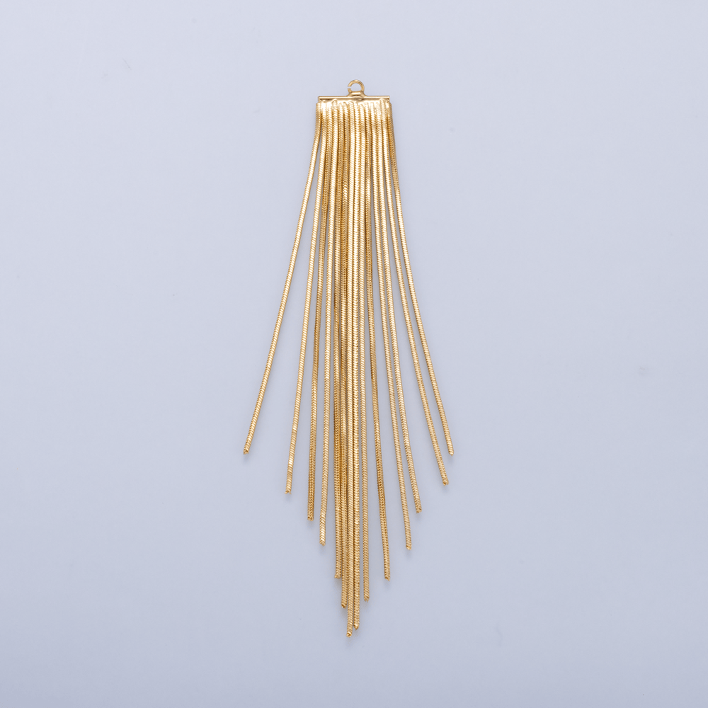 24K Gold Filled 103mm Minimalist Multi Strand Snake Chain Drop Charm Findings | Findings-00186