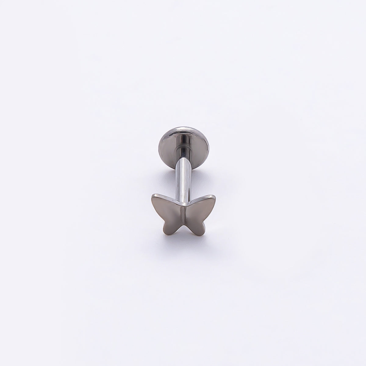 Stainless Steel 5.5mm Butterfly Single Cartilage Piercing Flat Back Stud in Gold & Silver | Findings-00196  Findings-00197