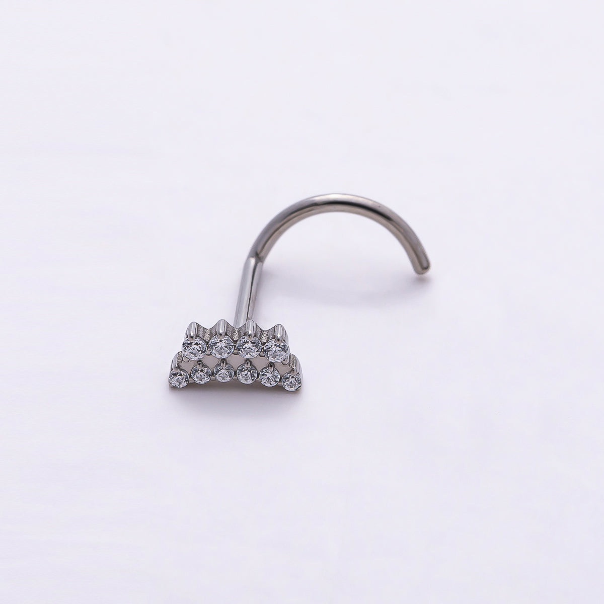 Stainless Steel 5mm Clear Micro Paved CZ Cartilage Nose Single Piercing Stud | Findings-00202