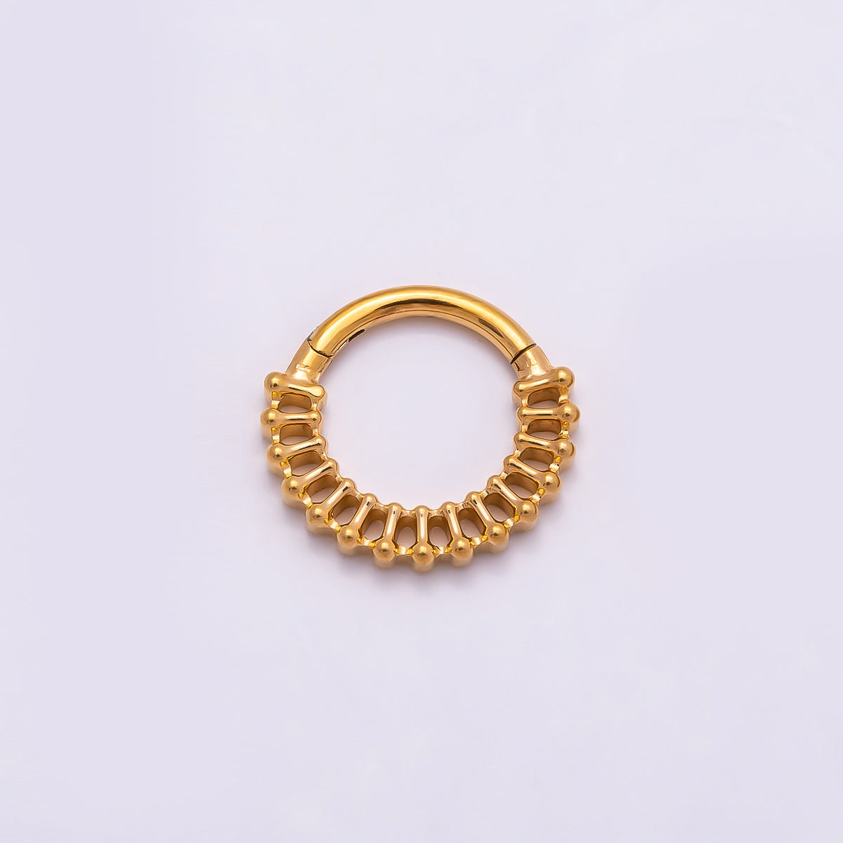 Stainless Steel 11mm Geometric Molten Ball Bar Pull Gate Round Finding in Gold & Silver | Findings-00214 Findings-00215