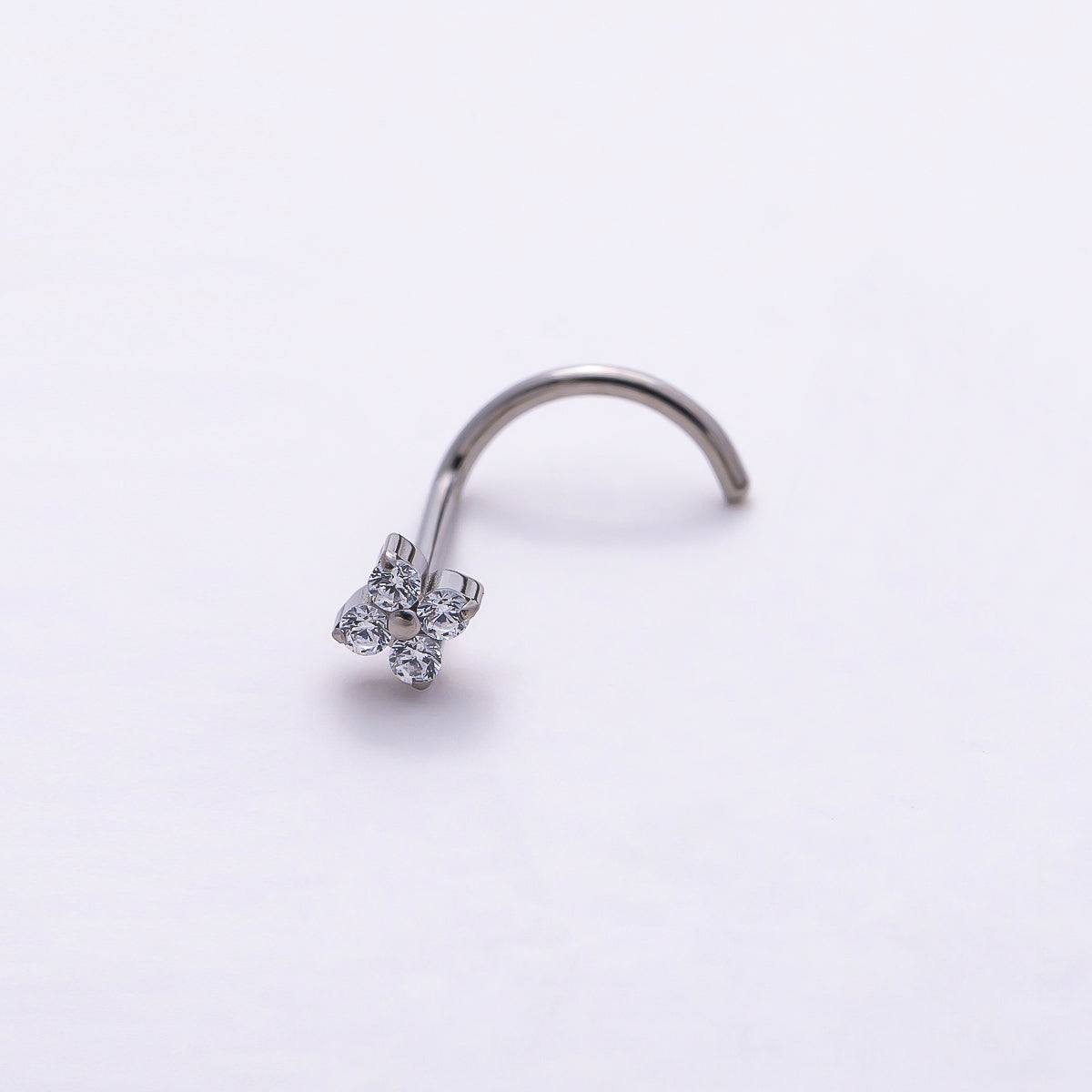 Stainless Steel 3mm Clear CZ Cartilage Nose Single Piercing Stud in Gold & Silver | Findings-00218 Findings-00219