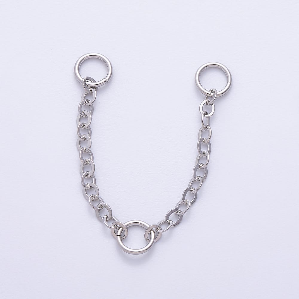 Silver 2.25 Inch Triple Round Cable Chain Extender | Findings-00228