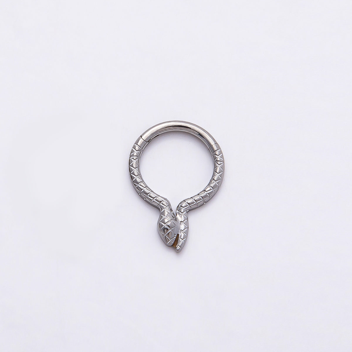 Stainless Steel 10.5mm Textured Snake Pull Gate Round Finding in Gold & Silver | Findings-00229 Findings-00228