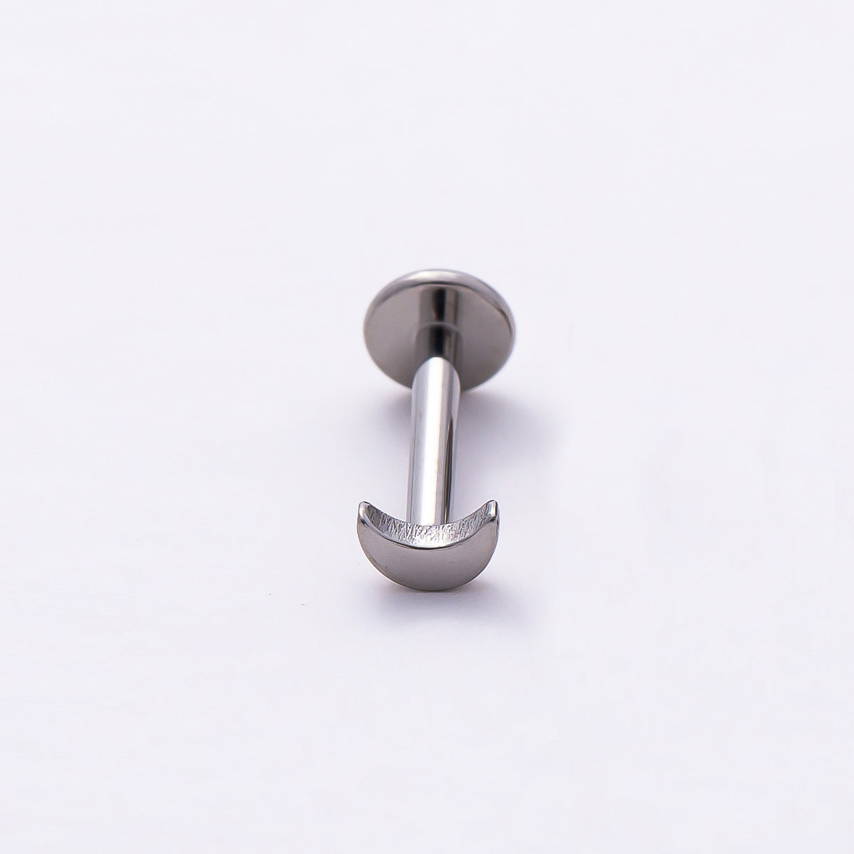 Stainless Steel 2mm Minimalist Crescent Moon Single Cartilage Piercing Flat Back Stud in Gold & Silver | Findings-00230 Findings-00231