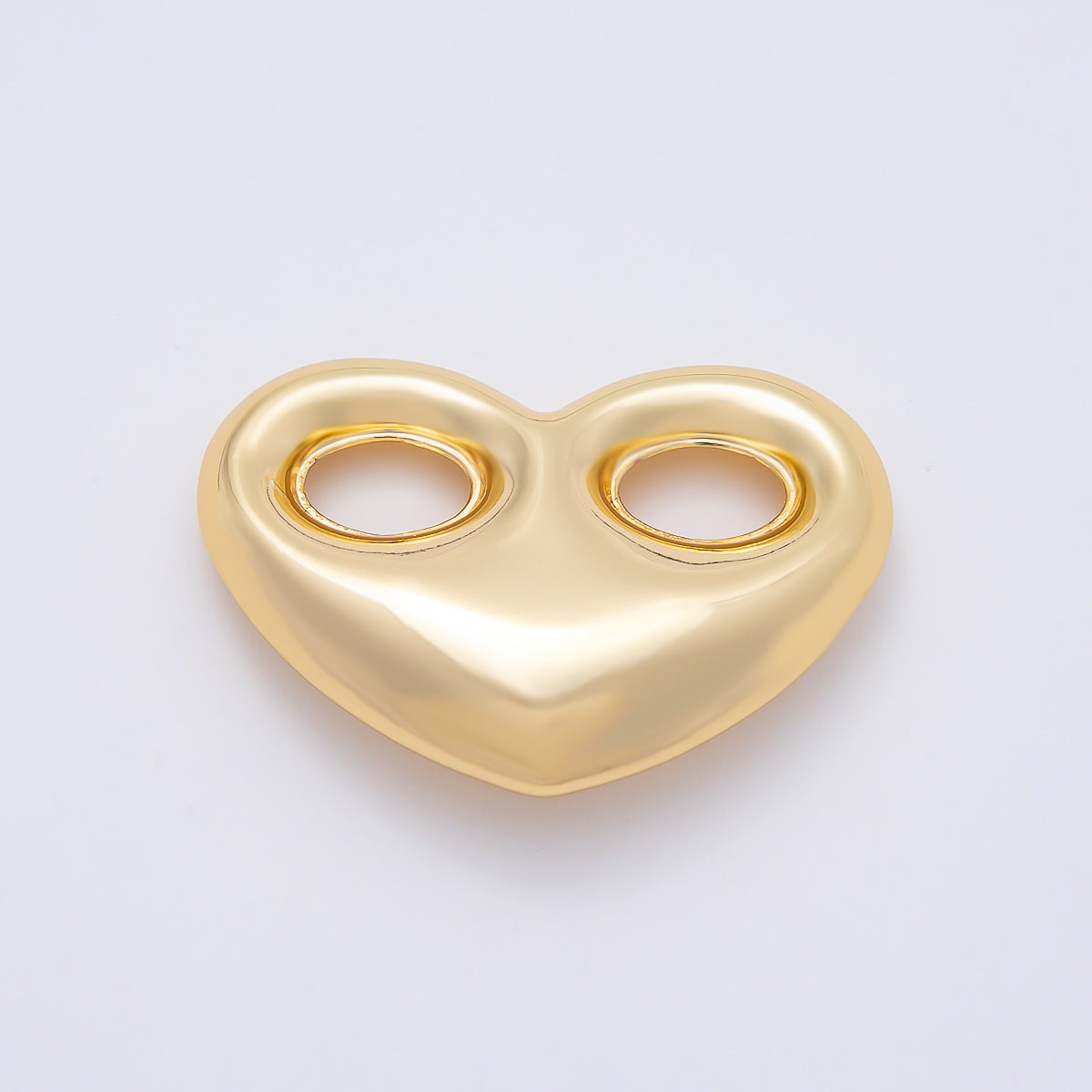 16K Gold Filled 25mm Heart Mariner Chubby Link Finding in Gold & Silver | Findings-00234 Findings-00235
