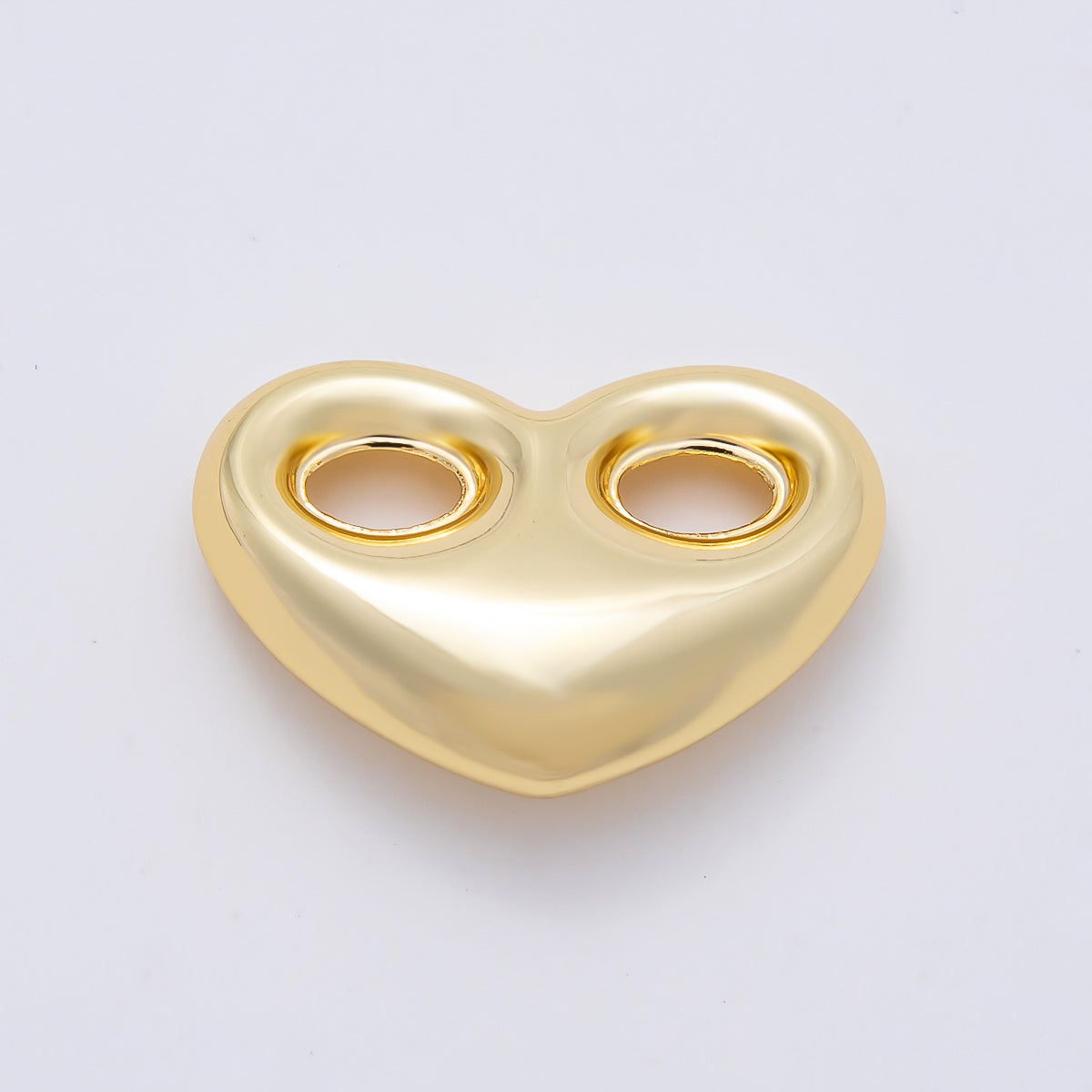 16K Gold Filled 18mm Heart Mariner Chubby Link Finding in Gold & Silver | Findings-00236 Findings-00237