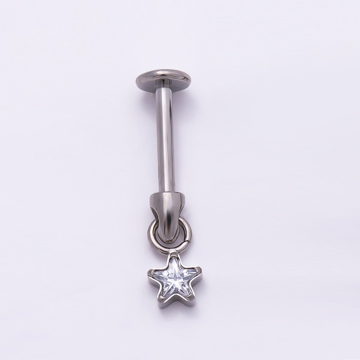 24K Gold Filled Star CZ Cartilage Piercing Flat Back Stud in Gold & Silver | Findings-00277 Findings-00278