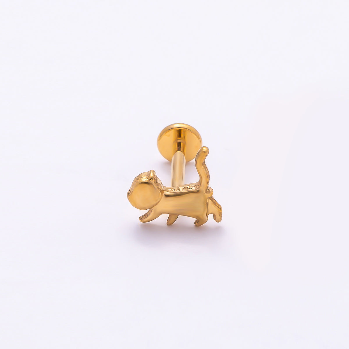 Titanium 8mm Pet Minimalist Cartilage Piercing Flat Back Stud in Gold & Silver | Findings-00281 Findings-00282