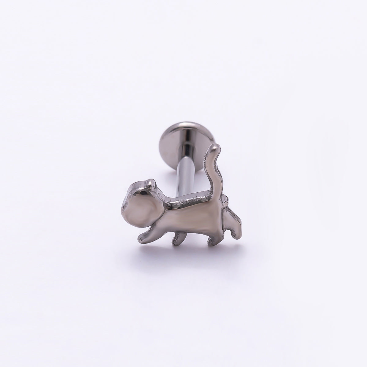Titanium 8mm Pet Minimalist Cartilage Piercing Flat Back Stud in Gold & Silver | Findings-00281 Findings-00282