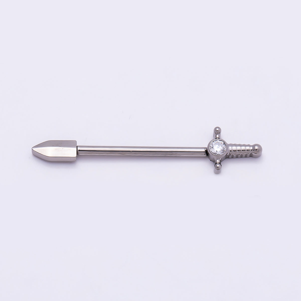 Titanium CZ Sword Nipple Barbell Piercing Body Jewelry in Gold & Silver | Findings-00293 Findings-00294