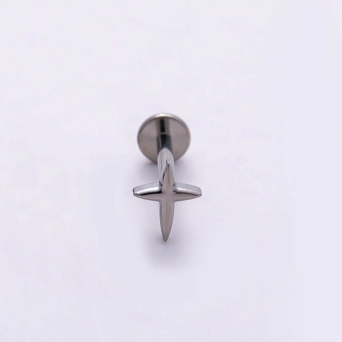 Titanium 6mm North Star Cartilage Piercing Flat Back Stud in Gold & Silver | Findings-00317 Findings-00318