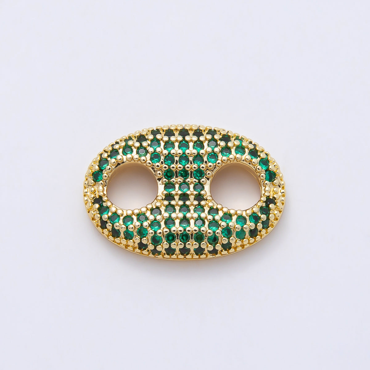 16K Gold Filled 20mm x 15mm Birthstone Micro Paved CZ Anchor Mariner Link | Findings-00343 ~ Findings-00354