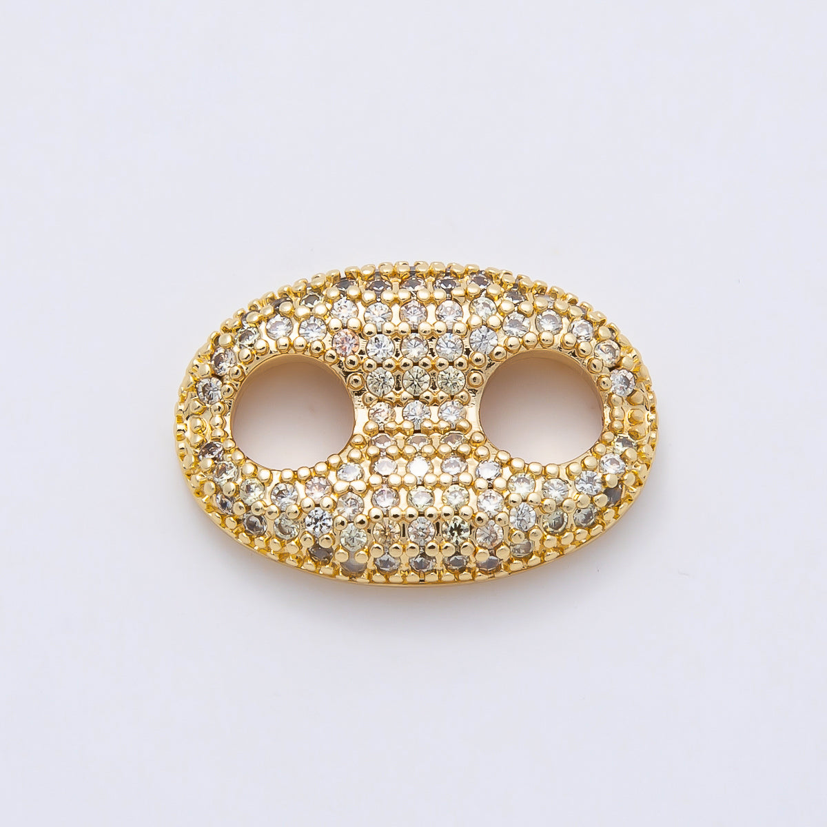 16K Gold Filled 20mm x 15mm Birthstone Micro Paved CZ Anchor Mariner Link | Findings-00343 ~ Findings-00354
