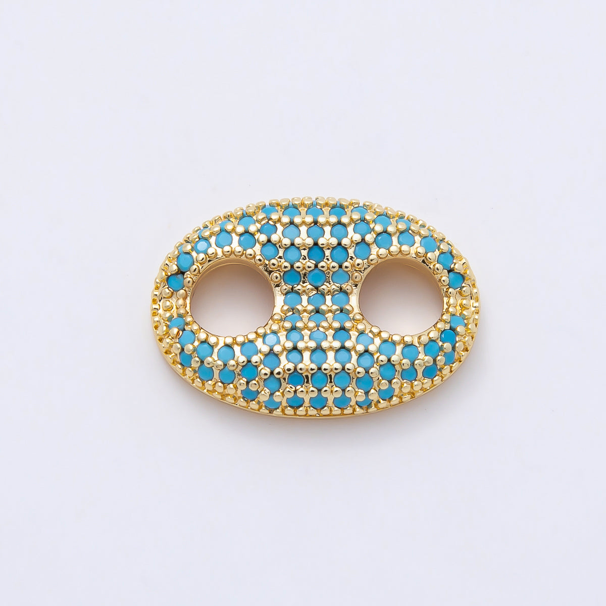 16K Gold Filled 20mm x 15mm Birthstone Micro Paved CZ Anchor Mariner Link | Findings-00343 ~ Findings-00354