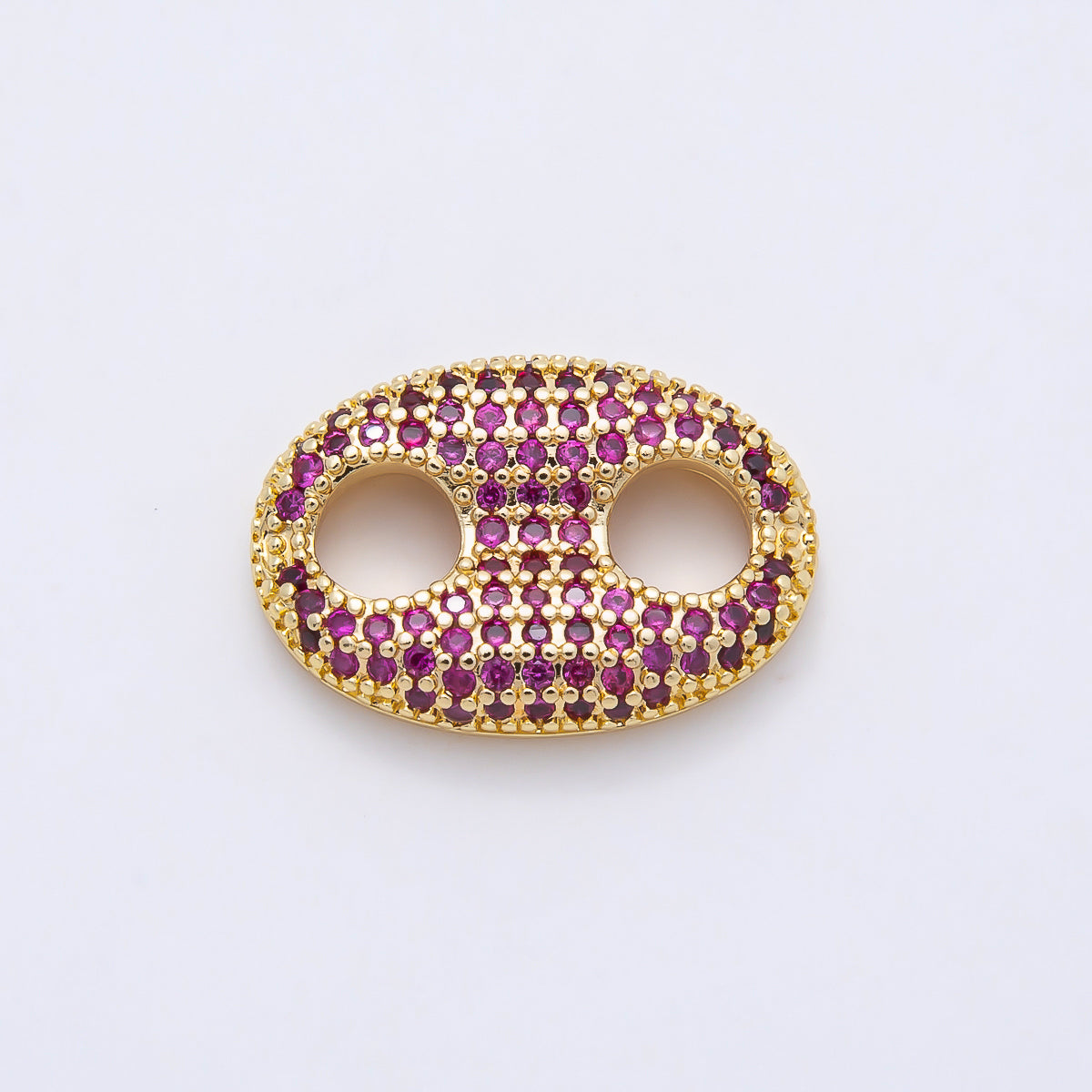 16K Gold Filled 20mm x 15mm Birthstone Micro Paved CZ Anchor Mariner Link | Findings-00343 ~ Findings-00354