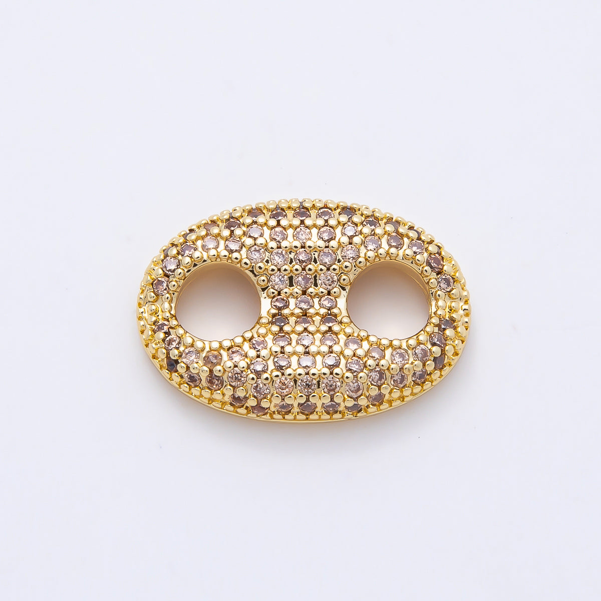 16K Gold Filled 20mm x 15mm Birthstone Micro Paved CZ Anchor Mariner Link | Findings-00343 ~ Findings-00354