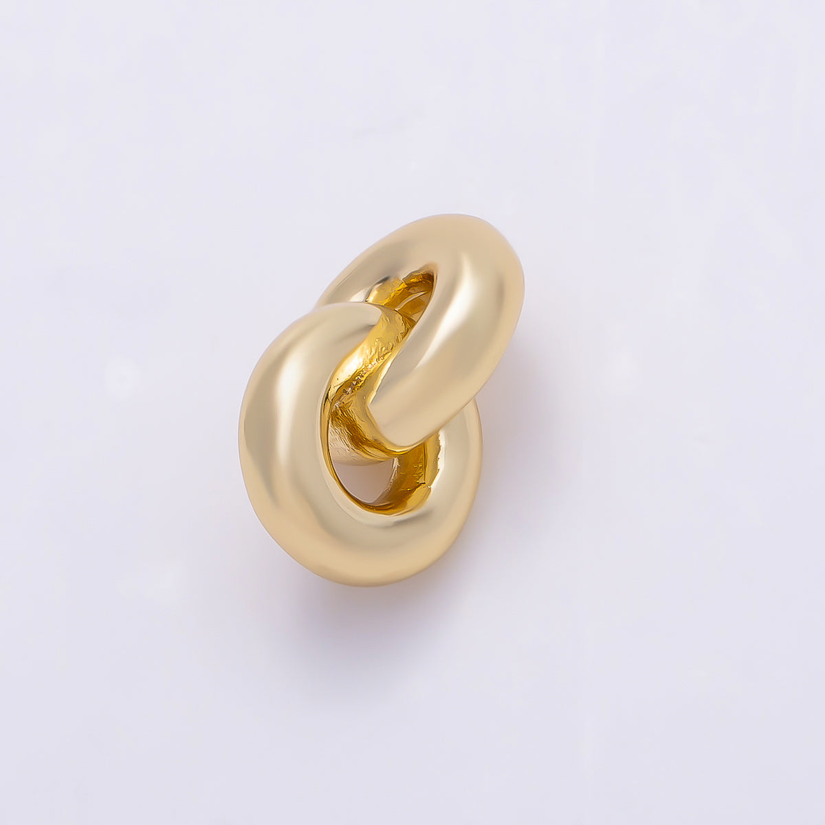 16K Gold Filled Minimalist Double Round Link Slide Pendant | Findings-00409