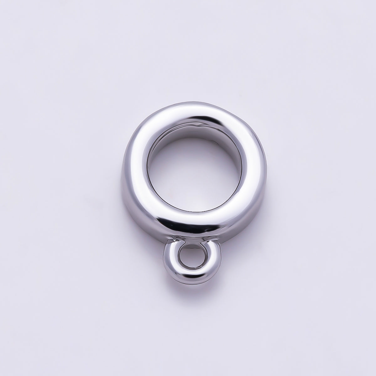 16K Gold Filled 10mm Minimalist Drop Rondelle Collar Chain Bail Findings in Gold & Silver | Findings-00410 Findings-00411
