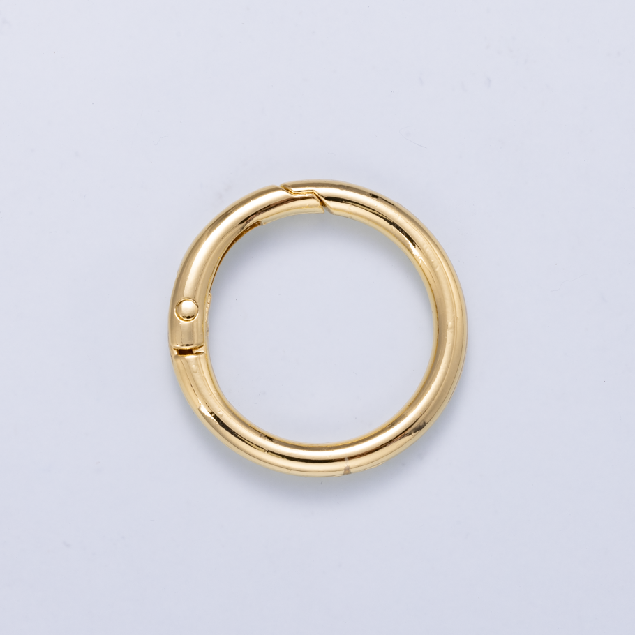 24K Gold Filled 32.8mm Minimalist Circle Round Push Gate Findings | Findings-00413
