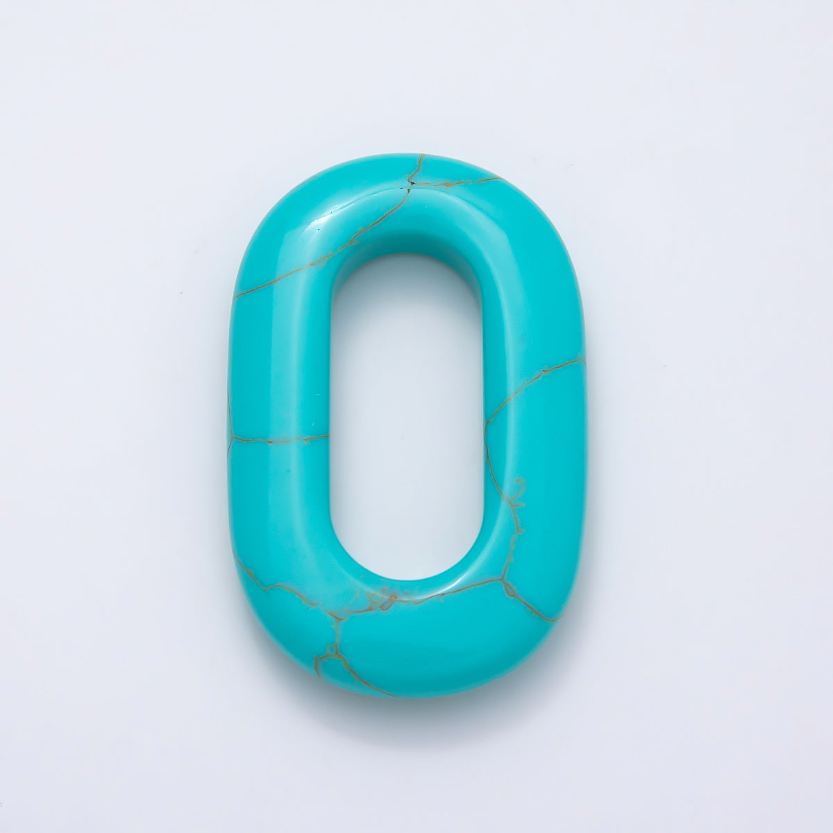 40mm Turquoise Gemstone Open Oblong Oval Charm Link Jewelry Findings | Findings-00417
