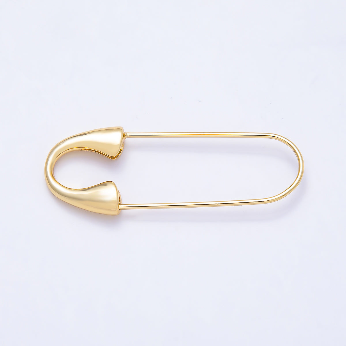 16K Gold Filled 45mm Minimalist Safety Pin Findings Bag Charm | Findings-00420