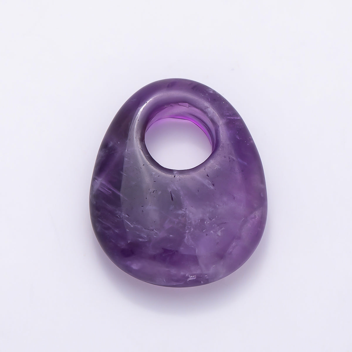 25mm Natural Gemstone Chubby Teardrop Slide Charm Pendant | Findings-00470 ~ Findings-00478