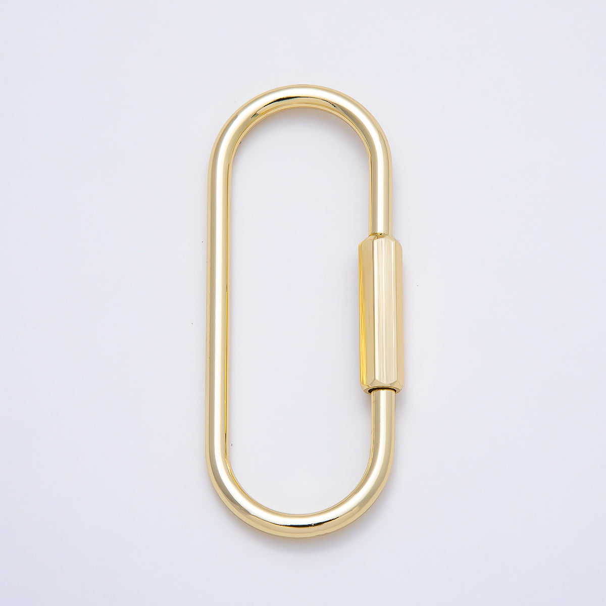 16K Gold Filled 60mm Minimalist Oblong Carabiner Enhancer Bag Charm Keychain Findings | Findings-00482