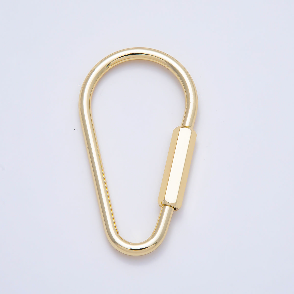 16K Gold Filled 50mm Minimalist Triangle Carabiner Enhancer Bag Charm Keychain | Findings-00483