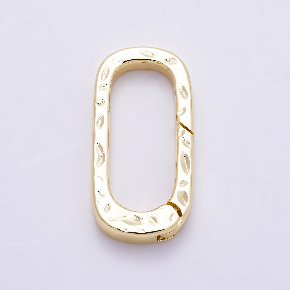 16K Gold Filled 22mm Hammered Oblong Push Gate Enhancer Finding | Findings-00485