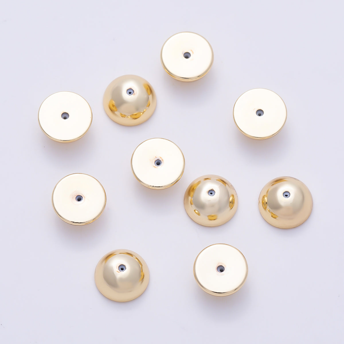 16K Gold Filled 8mm Minimalist Dome Silicone Stopper Earring Backs Findings Set by 8 Pieces | Findings-00504