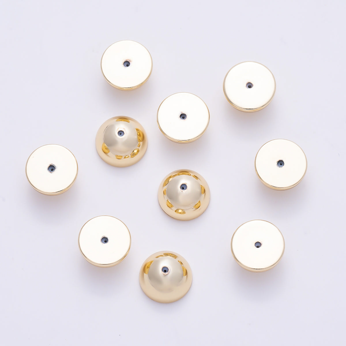 16K Gold Filled 9mm Minimalist Dome Silicone Stopper Earring Backs Findings Set by 8 Pieces | Findings-00505