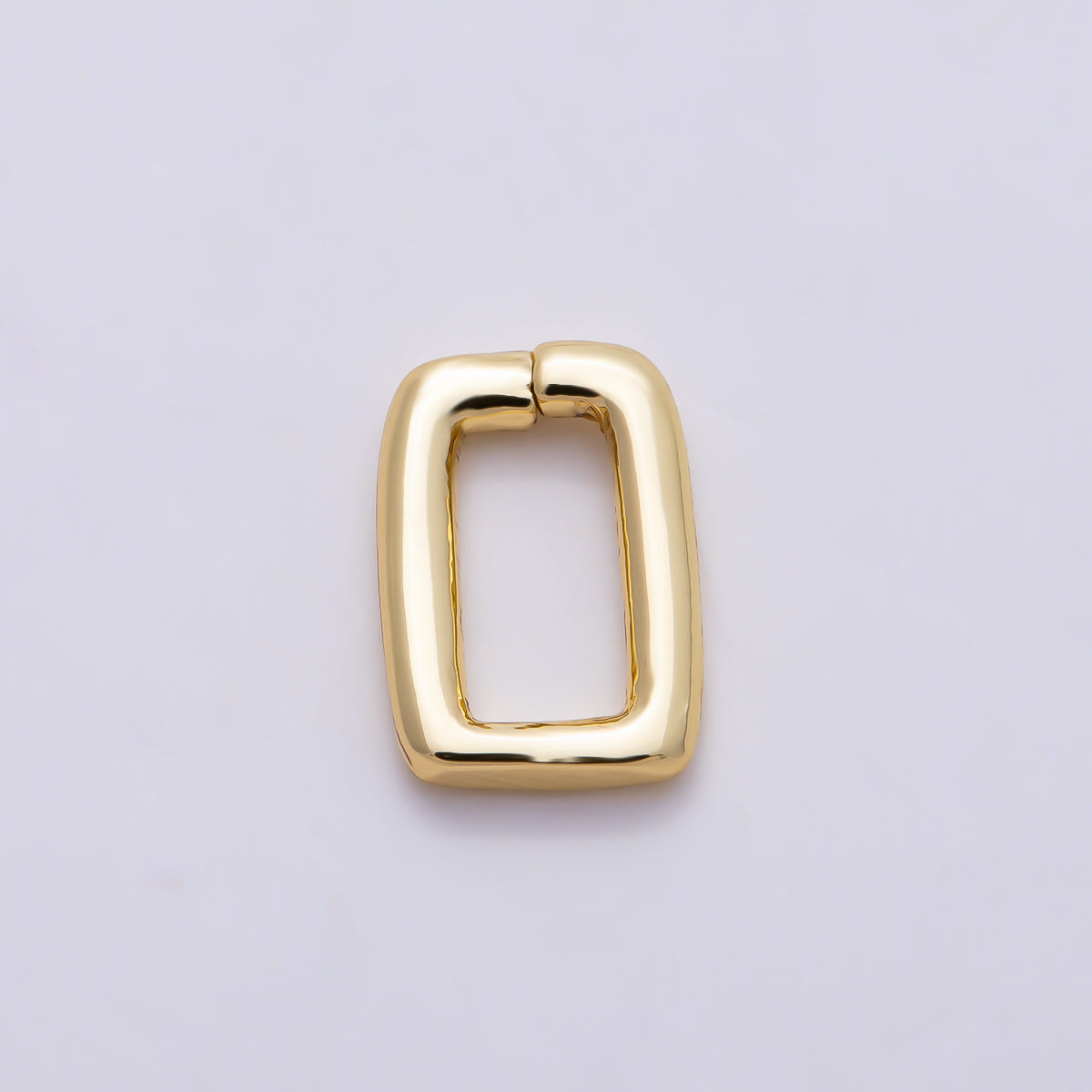 16K Gold Filled 8mm Rectangular Hinged Carabiner Push Clasp | Findings-00541