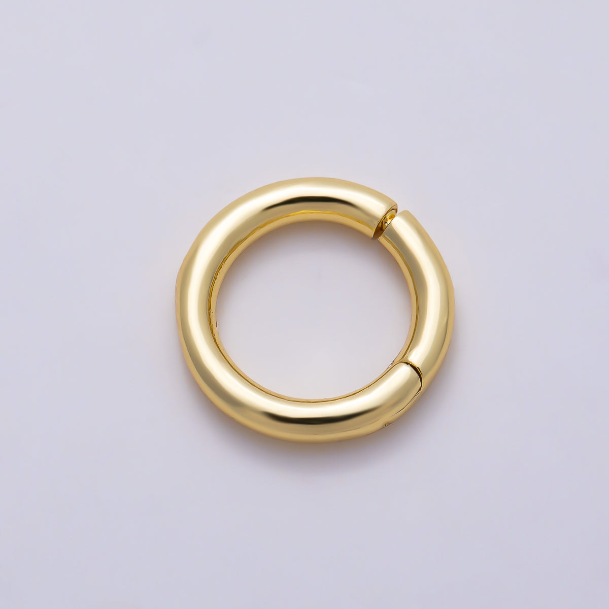 16K Gold Filled 12mm Round Clicker Hinge Spring Gate Ring Clasp | Findings-00549