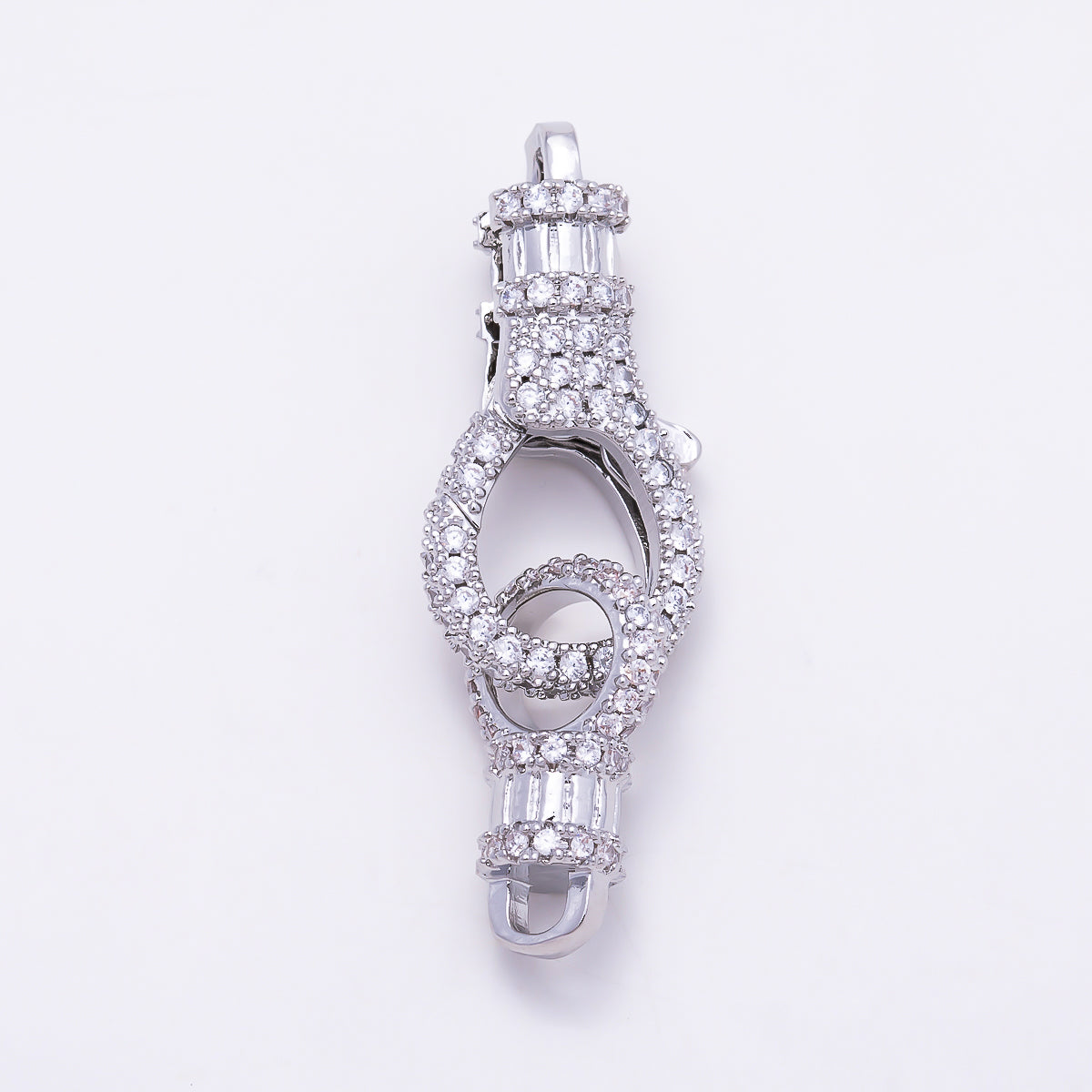 16K Gold Filled 25mm Colorful Micro Paved CZ Spring Lock Push Gate Clasp | Findings-00559 - Findings-00565