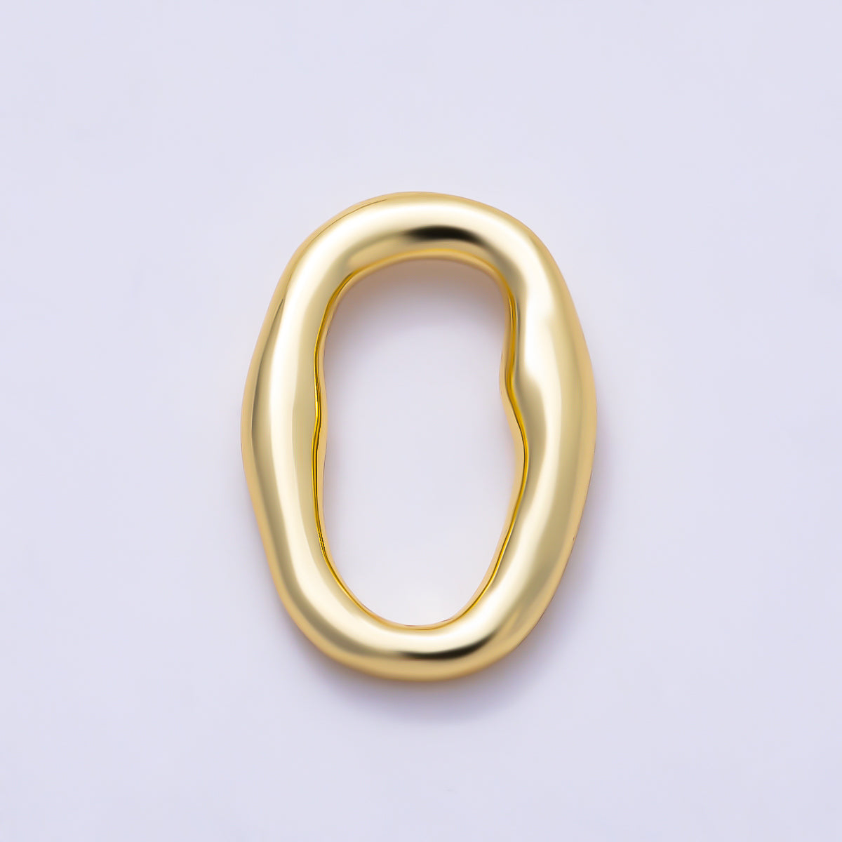 16K Gold Filled 19mm Irregular Oblong Wavy Oval Closed Ring Link Findings | Findings-00575 - Findings-00576