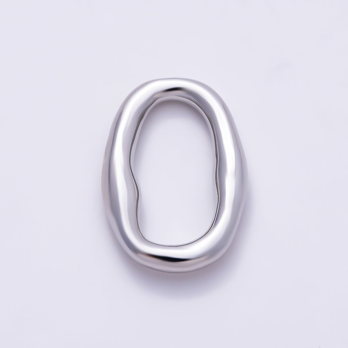 16K Gold Filled 19mm Irregular Oblong Wavy Oval Closed Ring Link Findings | Findings-00575 - Findings-00576
