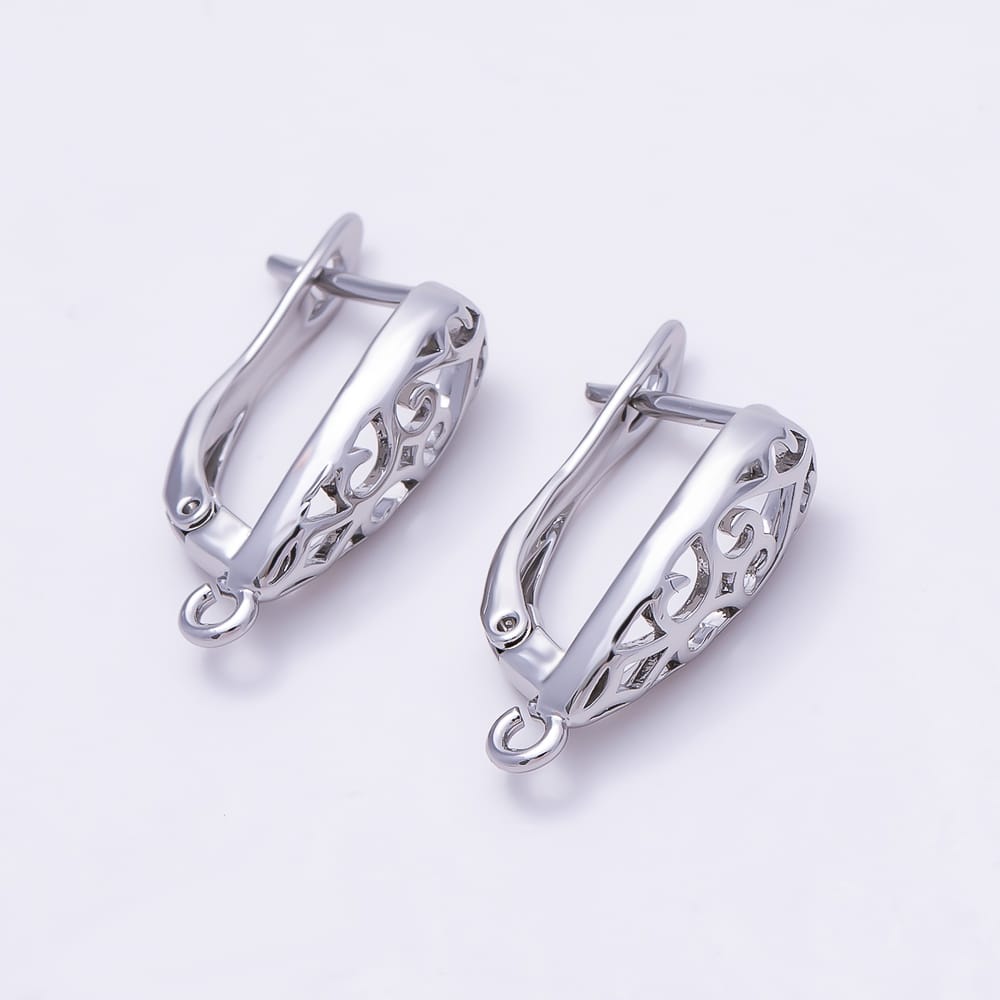 16K Gold Filled 21mm Vintage Filigree Leverback Earring Findings | Findings-00598 - Findings-00599