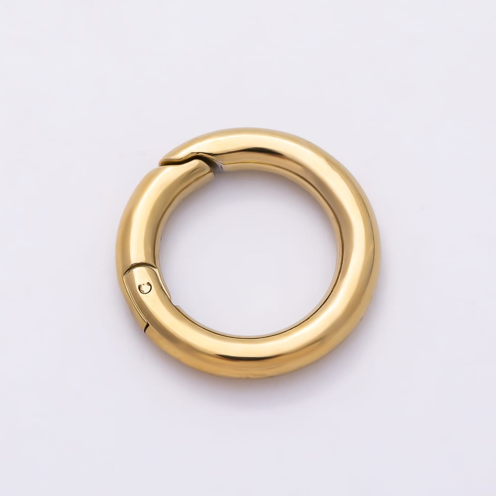 Stainless Steel Round Spring Gate Ring Push Clasp Findings | Findings-00601 - Findings-00610