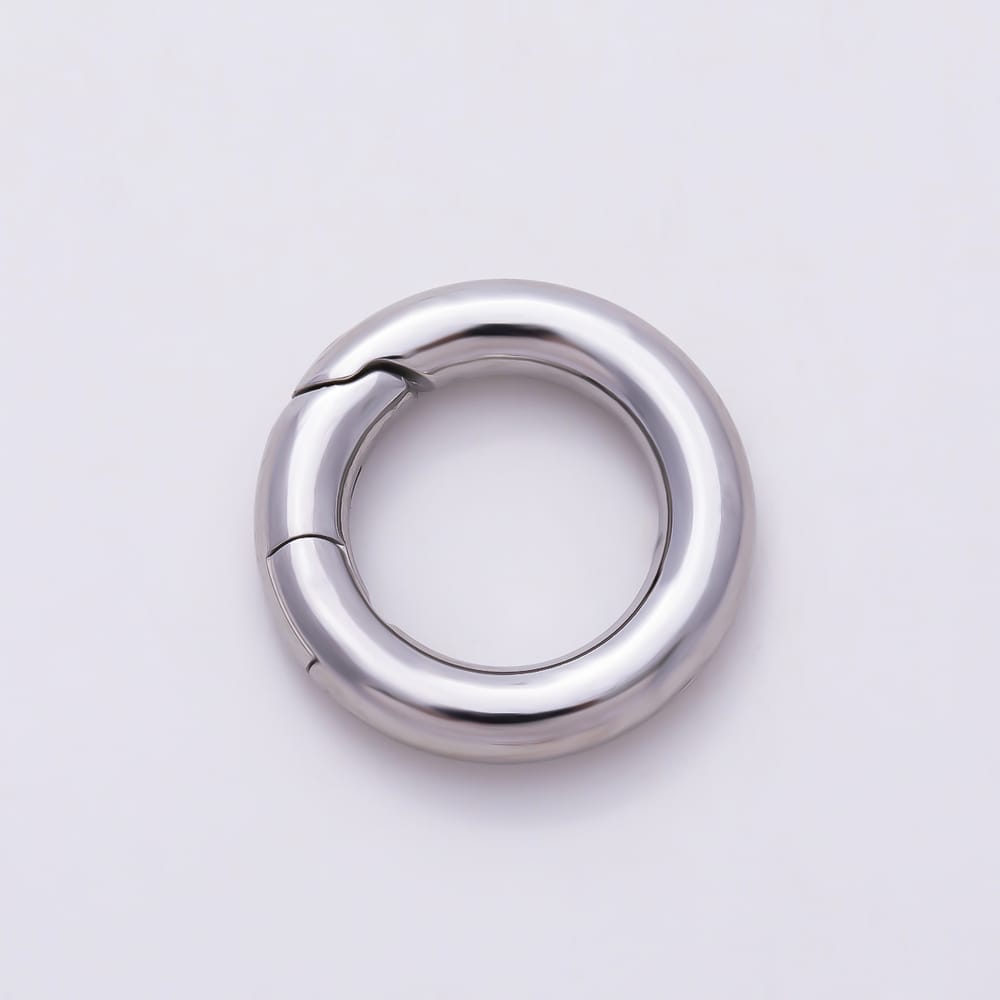 Stainless Steel Round Spring Gate Ring Push Clasp Findings | Findings-00601 - Findings-00610