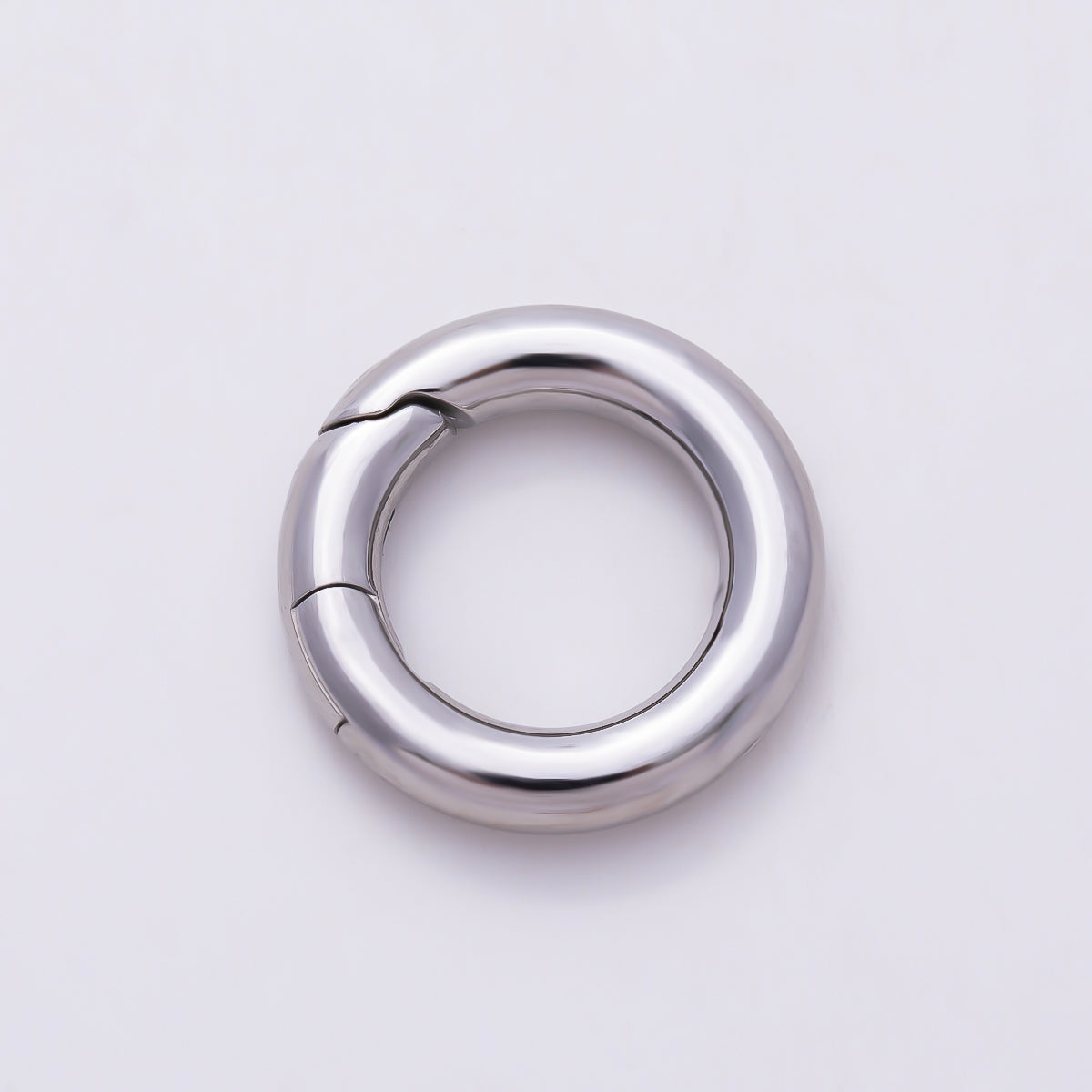 Stainless Steel Round Spring Gate Ring Push Clasp Findings | Findings-00601 - Findings-00610