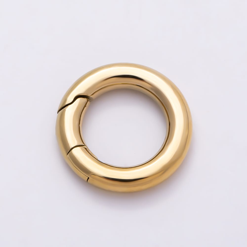 Stainless Steel Round Spring Gate Ring Push Clasp Findings | Findings-00601 - Findings-00610